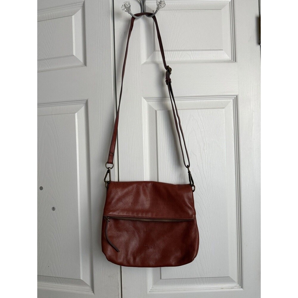 Margot New York Leather Crossbody Shoulder Bag Distressed Fold Over Purse - Picture 4 of 13
